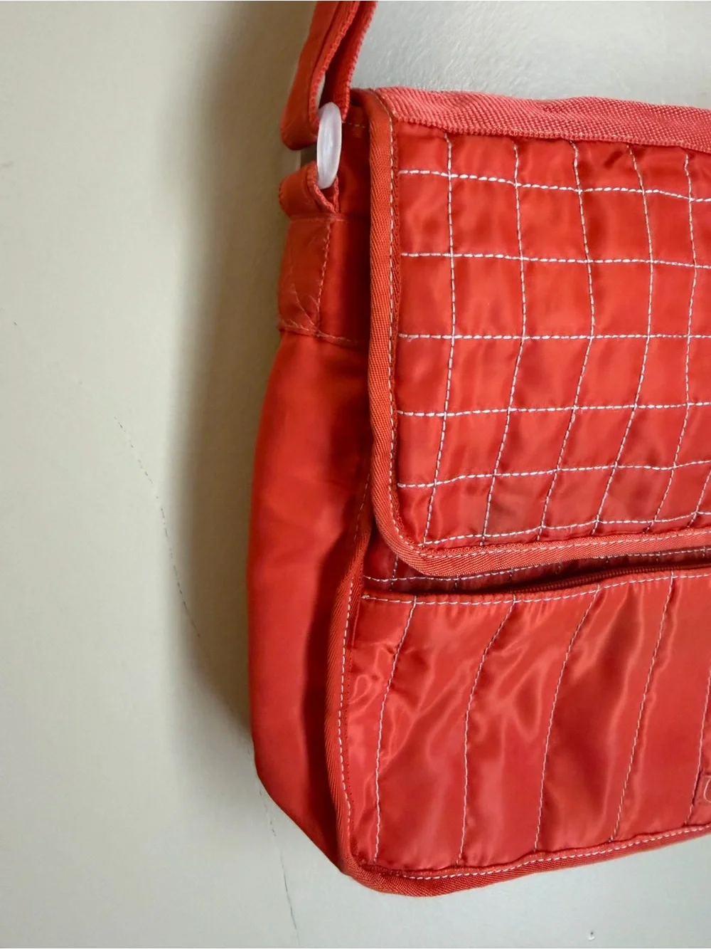 Lug Moped Crossbody Bag Quilted Orange Medium Travel Adjustable Strap Purse
